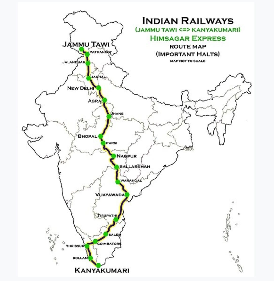Himsagar Express: Journey from Kashmir to Kanyakumari